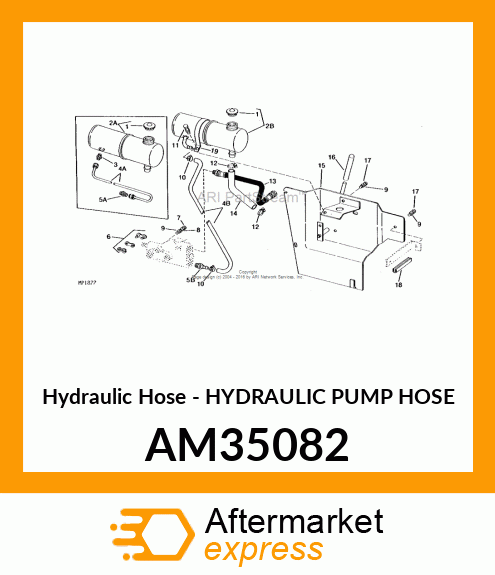 Hydraulic Hose - HYDRAULIC PUMP HOSE AM35082