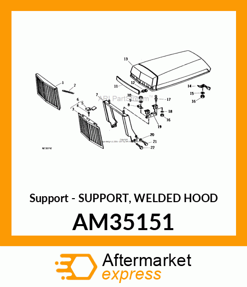 Support - SUPPORT, WELDED HOOD AM35151