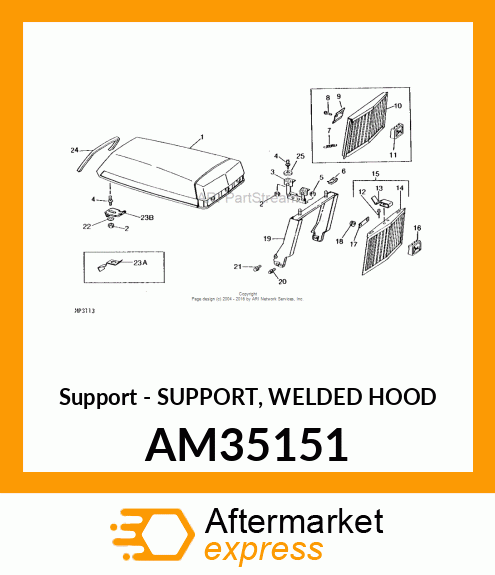 Support - SUPPORT, WELDED HOOD AM35151