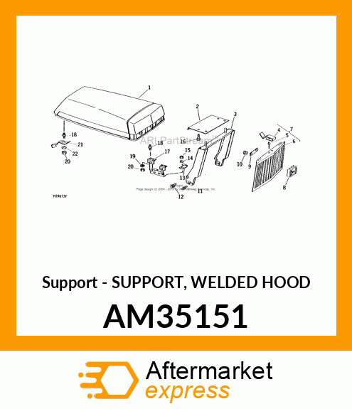 Support - SUPPORT, WELDED HOOD AM35151