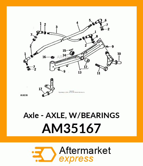 Axle - AXLE, W/BEARINGS AM35167