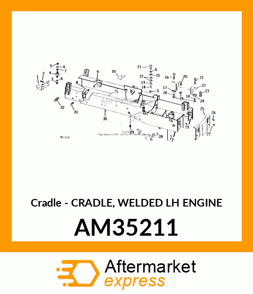 Cradle - CRADLE, WELDED LH ENGINE AM35211