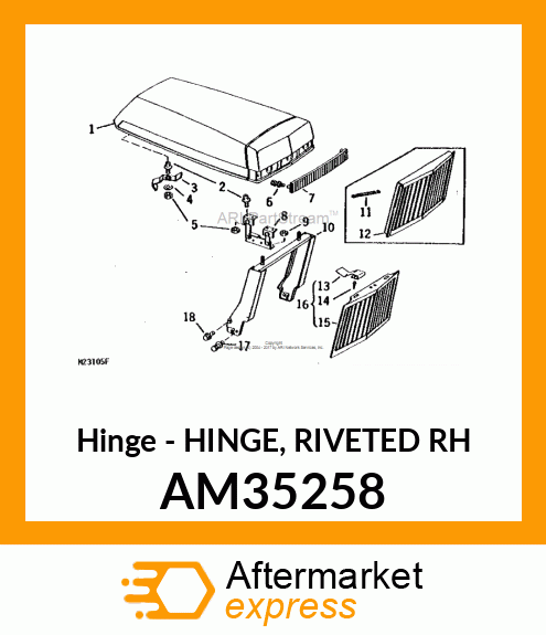 Hinge - HINGE, RIVETED RH AM35258