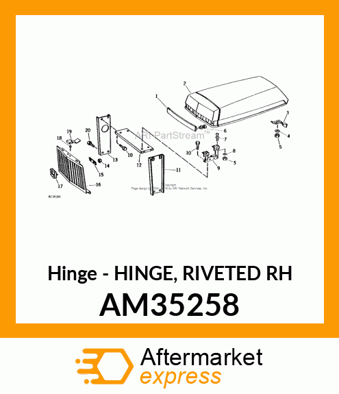 Hinge - HINGE, RIVETED RH AM35258