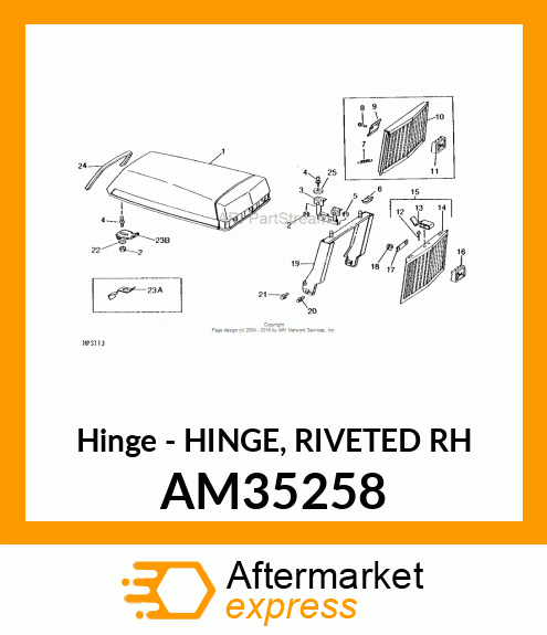 Hinge - HINGE, RIVETED RH AM35258