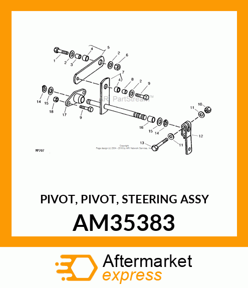 PIVOT, PIVOT, STEERING ASSY AM35383