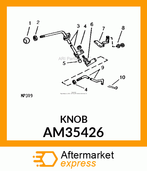 Knob - KNOB, PTO W/INSERT AM35426