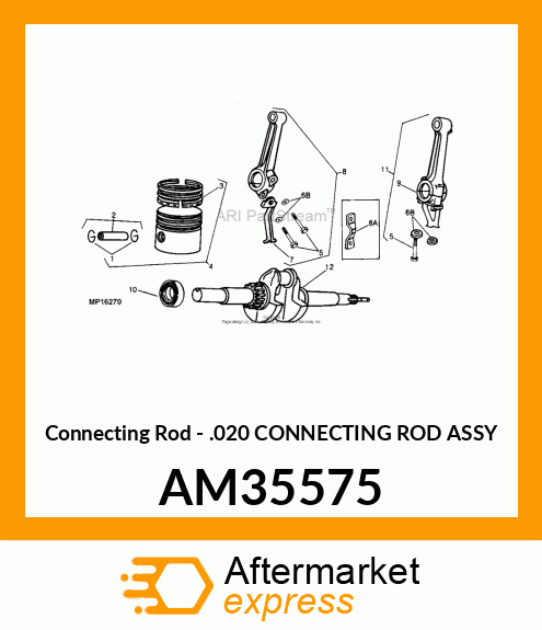 Connecting Rod - .020 CONNECTING ROD ASSY AM35575