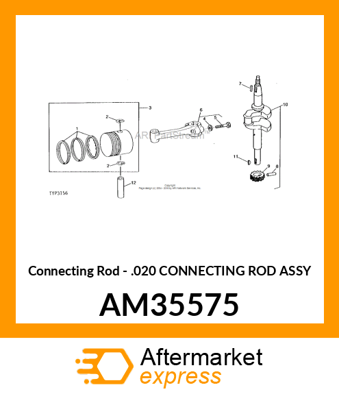 Connecting Rod - .020 CONNECTING ROD ASSY AM35575