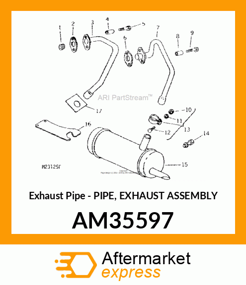 Exhaust Pipe - PIPE, EXHAUST ASSEMBLY AM35597