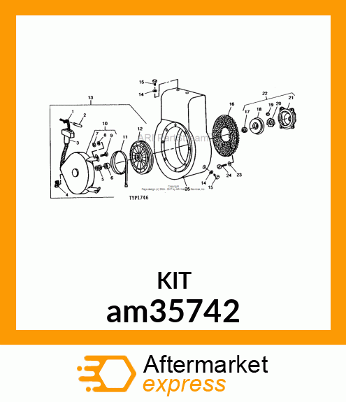 PULLEY, REWIND STARTER am35742