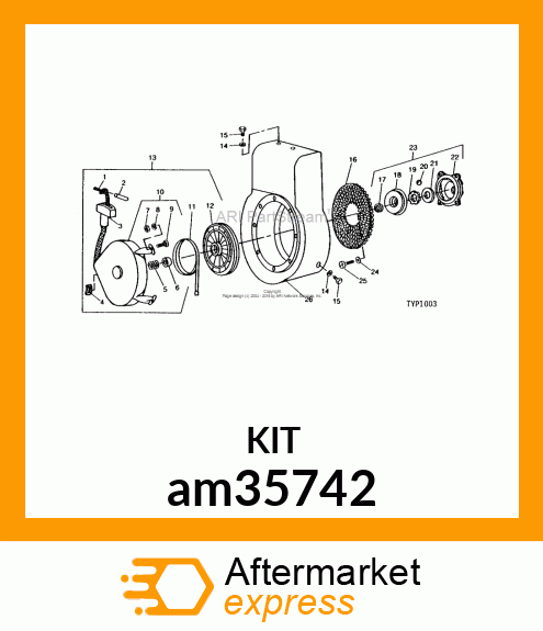 PULLEY, REWIND STARTER am35742