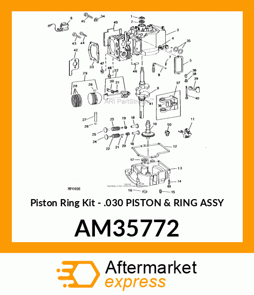 Piston Ring Kit - .030 PISTON & RING ASSY AM35772