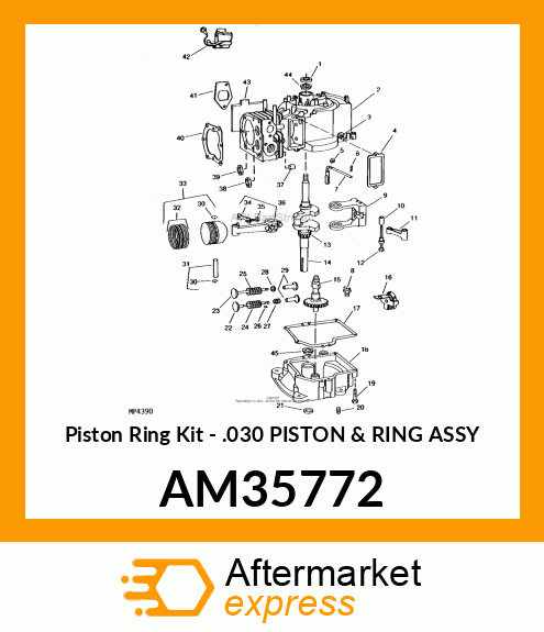 Piston Ring Kit - .030 PISTON & RING ASSY AM35772