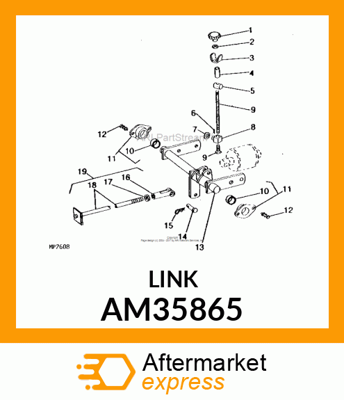 Link - CYLINDER LOCKOUT LINK ASSY AM35865