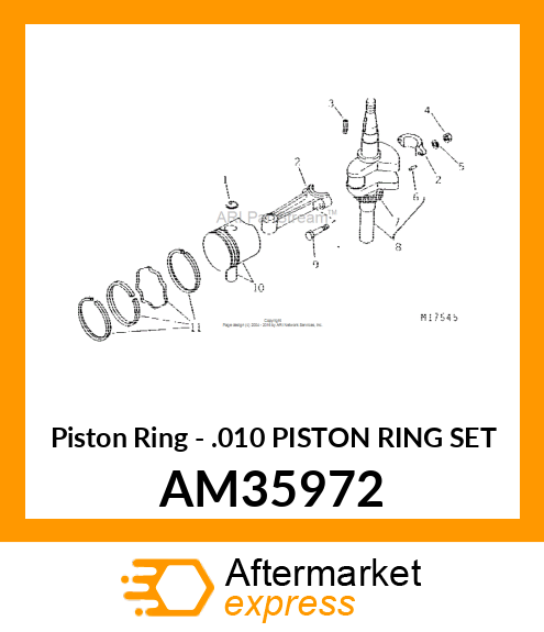 Piston Ring - .010 PISTON RING SET AM35972