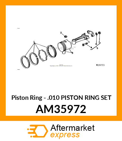 Piston Ring - .010 PISTON RING SET AM35972