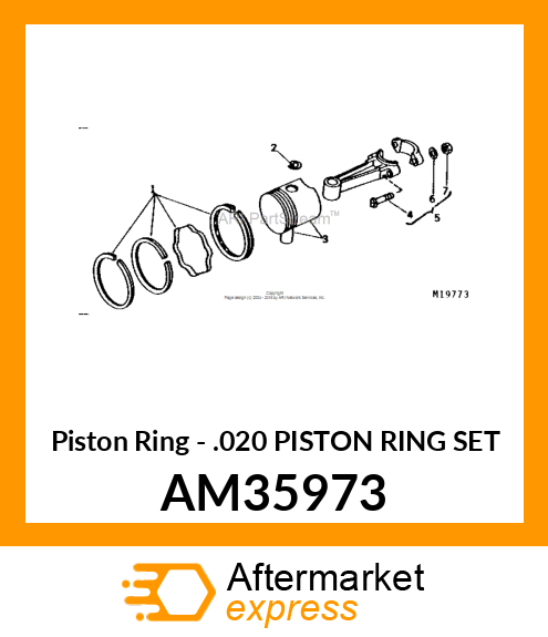 Piston Ring - .020 PISTON RING SET AM35973