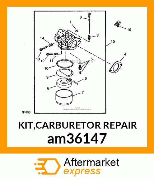 KIT,CARBURETOR REPAIR am36147