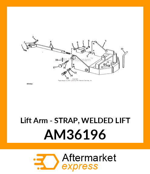 Lift Arm - STRAP, WELDED LIFT AM36196