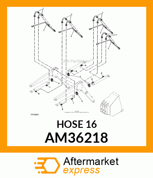 HYDRAULIC HOSE W/FITTING AM36218