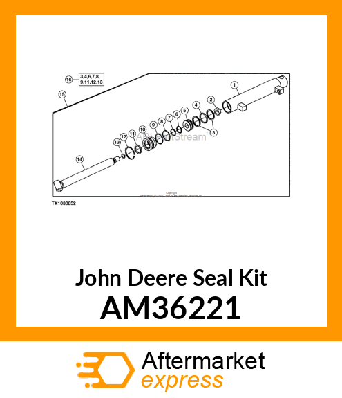 LIFT/TILT CYLINDER SEAL KIT AM36221