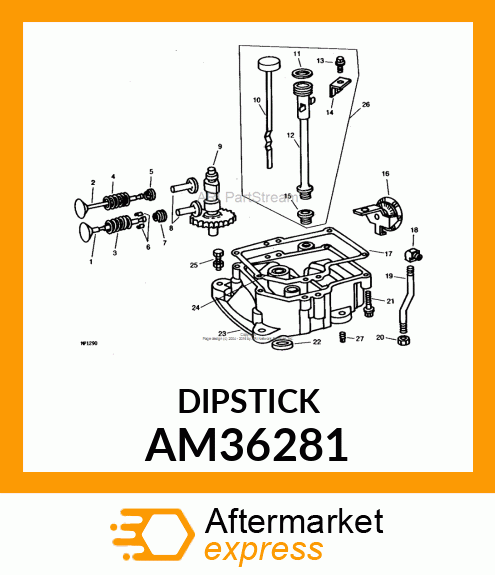 Dipstick - DIPSTICK AND CAP AM36281