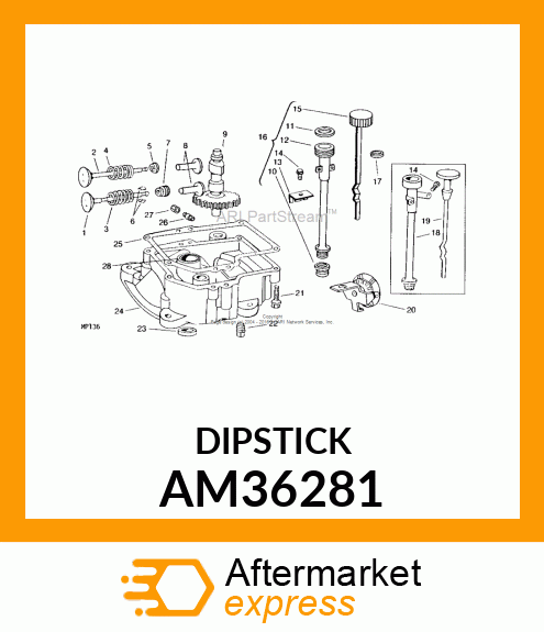 Dipstick - DIPSTICK AND CAP AM36281