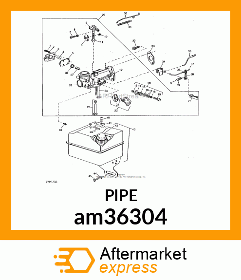 PIPE, SHORT FUEL W/CLIP am36304