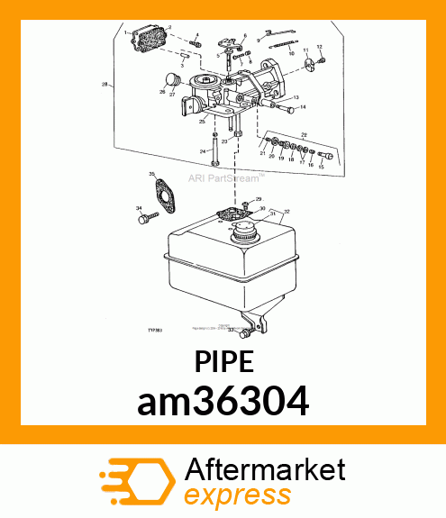 PIPE, SHORT FUEL W/CLIP am36304