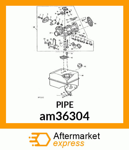 PIPE, SHORT FUEL W/CLIP am36304