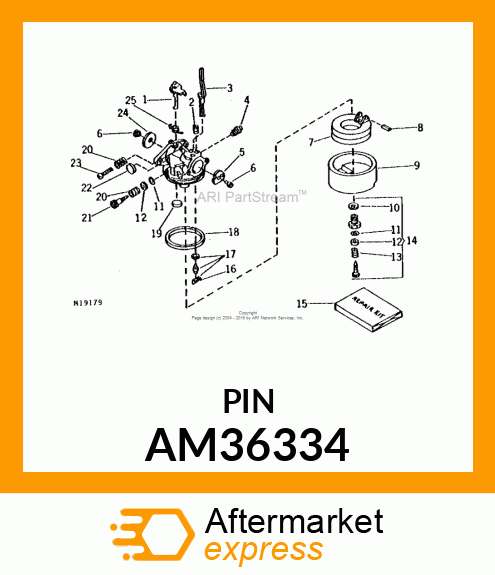 Shaft - CHOKE SHAFT & LEVER ASSY AM36334