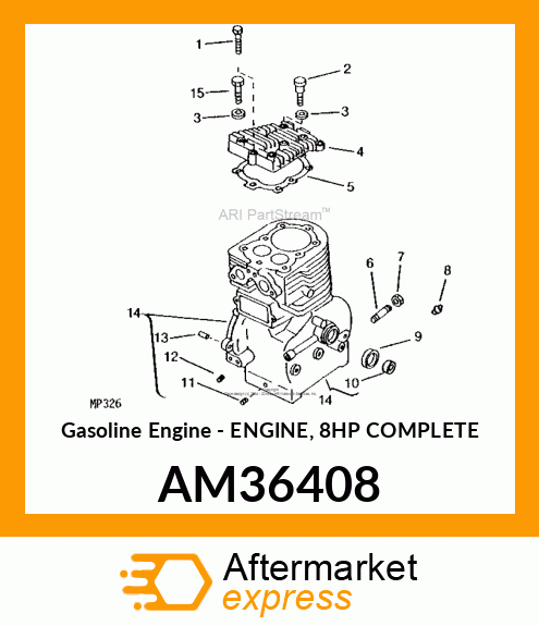 Gasoline Engine - ENGINE, 8HP COMPLETE AM36408