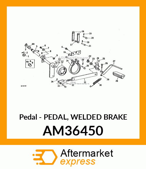 Pedal - PEDAL, WELDED BRAKE AM36450