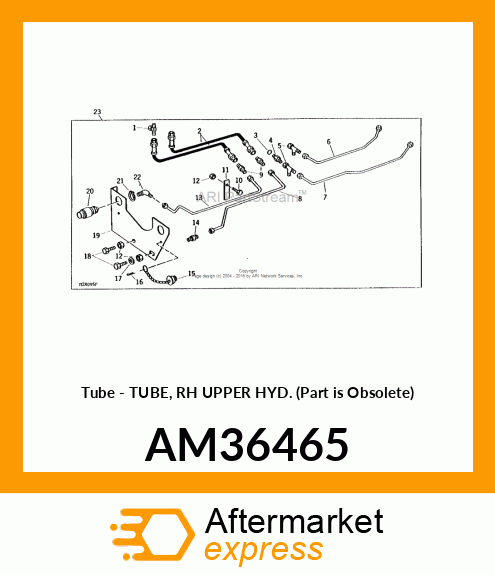 Tube - TUBE, RH UPPER HYD. (Part is Obsolete) AM36465