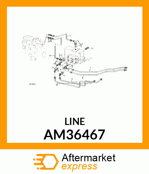 Tube - LOWER RH TUBE AM36467