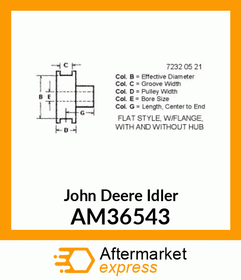 IDLER, WELDED PTO W/BEARING AM36543