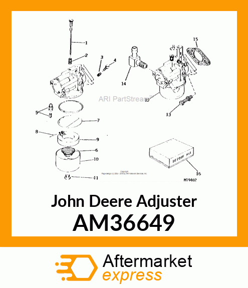 ADJUSTING NEEDLE ASSY AM36649