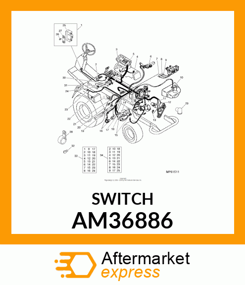 SWITCH, NEUTRAL START (N.O.) AM36886