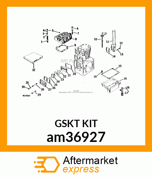 KIT, GASKET OVERHAUL am36927