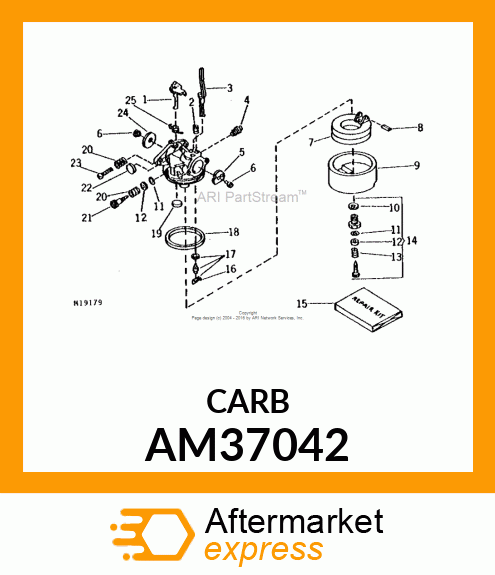 Carburetor - SERVICE REPLACEMENT CARBURETOR-PUR AM37042
