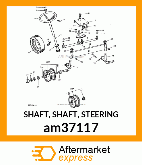 SHAFT, SHAFT, STEERING am37117