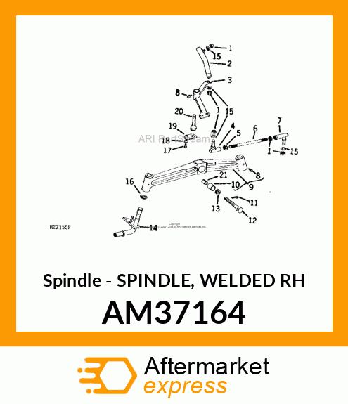 Spindle - SPINDLE, WELDED RH AM37164