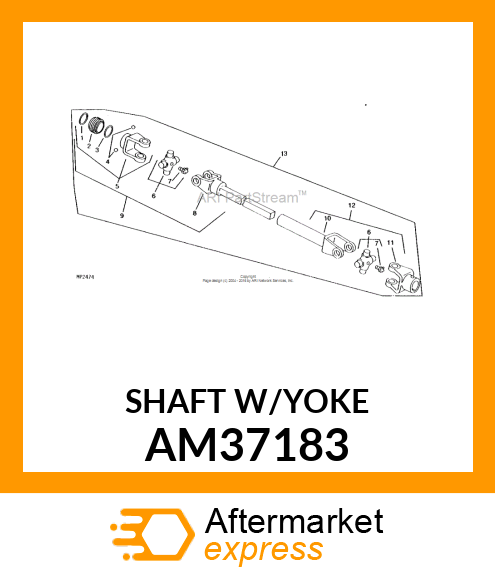 U-Joint With Tube & Shield - FEMALE END, YOKE WELDED AM37183