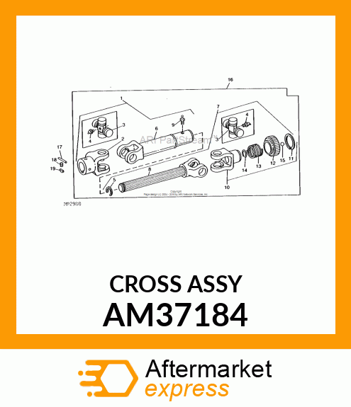 CROSS AND BEARING ASSEMBLY, KIT, CR AM37184