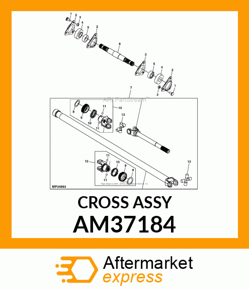 CROSS AND BEARING ASSEMBLY, KIT, CR AM37184