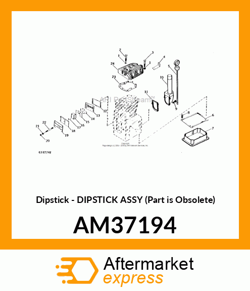 Dipstick - DIPSTICK ASSY (Part is Obsolete) AM37194