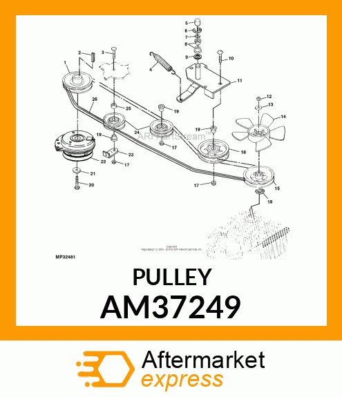 IDLER, RIVETED amp; WELDED FLAT W/BRG AM37249