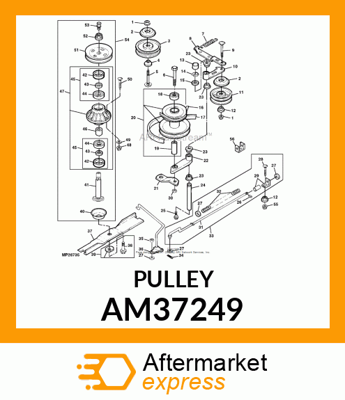 IDLER, RIVETED amp; WELDED FLAT W/BRG AM37249