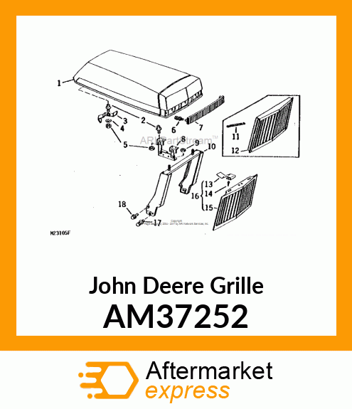 GRILLE, GRILLE RIVETED AM37252